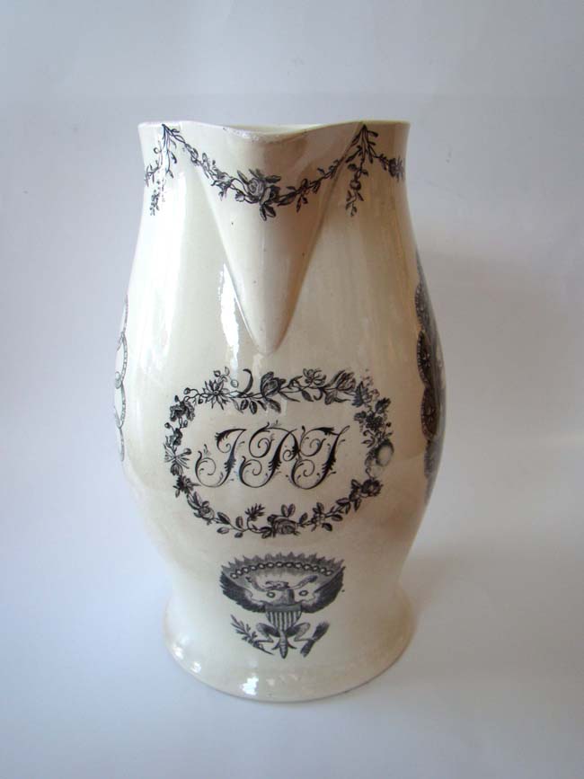 A 'George Washington' and 'American Eagle' English Creamware Black-Transfer Printed Presentation Liverpool Pitcher circa 1797-1805 — image 3
